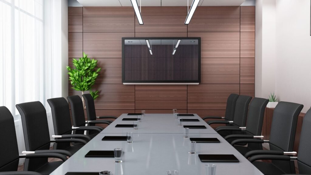Conference room in Puerto Rico equipped with the latest audio and video technology.