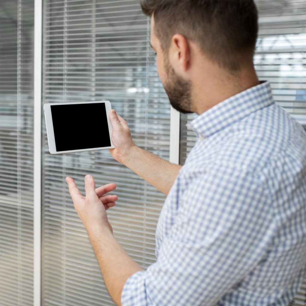 Professional installation process of smart blinds in Puerto Rico, ensuring seamless integration with home automation systems.